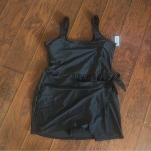 Old Navy Black One Piece Swimsuit with Wrap Design
